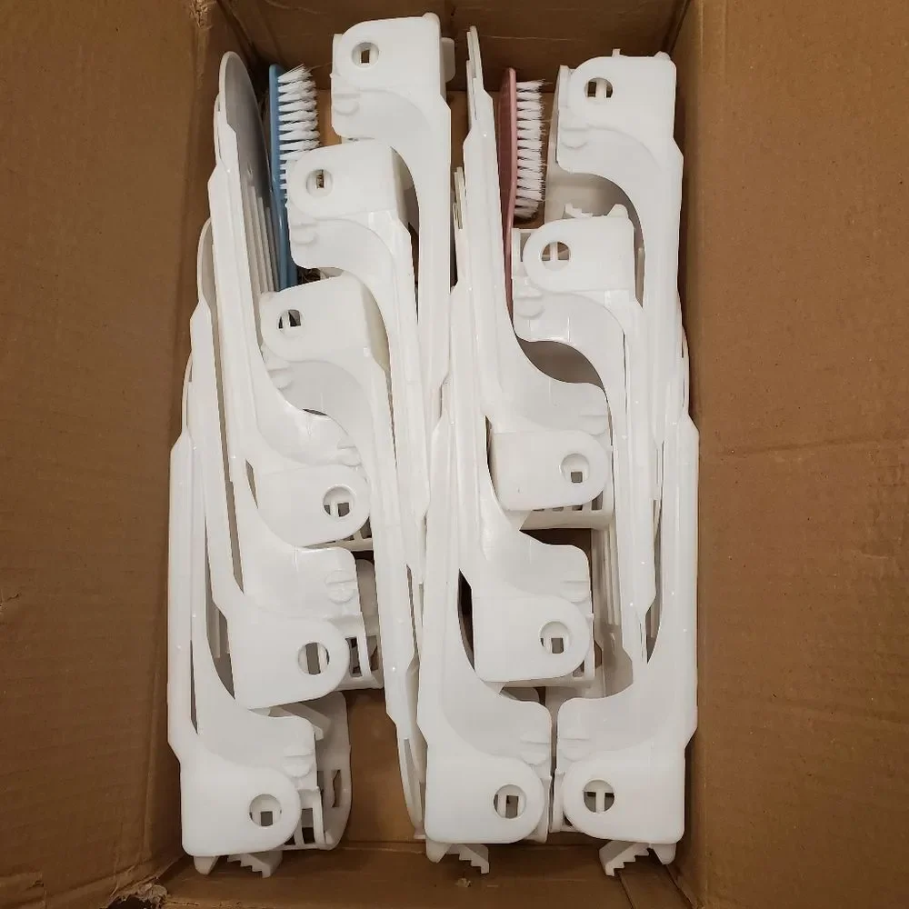 Shoe Slot Space Saver Stacker Organizers in White 12 Pieces.